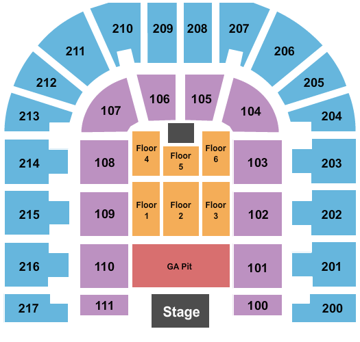 Bert Ogden Arena Endstage GA Pit Seating Chart