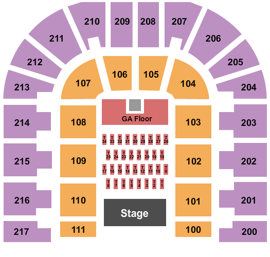 Bert Ogden Arena Endstage Tables Seating Chart
