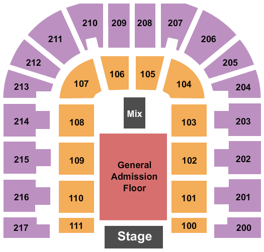 Bert Ogden Arena GA Floor Seating Chart