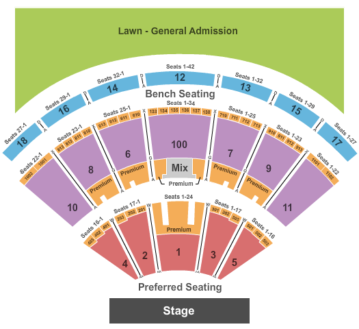 Bethel Woods Center For The Arts Standard Seating Chart