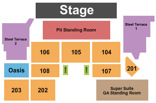 Bethlehem Musikfest - Wind Creek Steel Stage End Stage Pit 2 Seating Chart