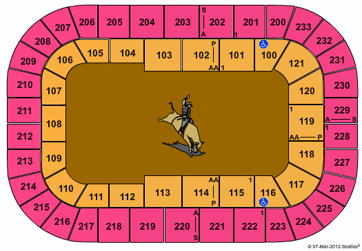 Bon Secours Wellness Arena PBR Seating Chart