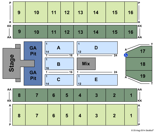 Marshall Health Network Arena End Stage GA Resv Floor Seating Chart
