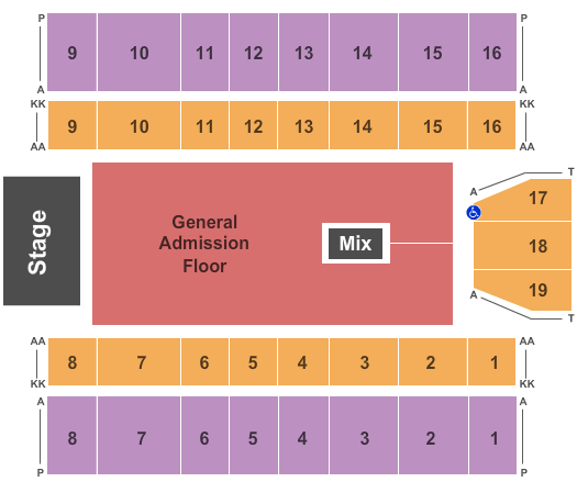 Marshall Health Network Arena End Stage GA Floor 2 Seating Chart