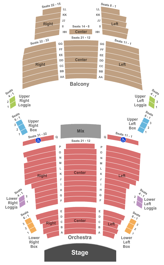 U.S. Cellular Stage at the Bijou Theatre Seating Chart