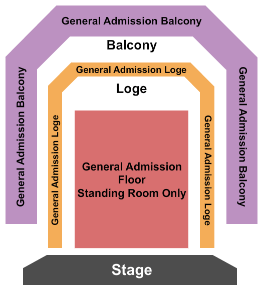 Bill Graham Civic Auditorium End Stage - All GA Seating Chart