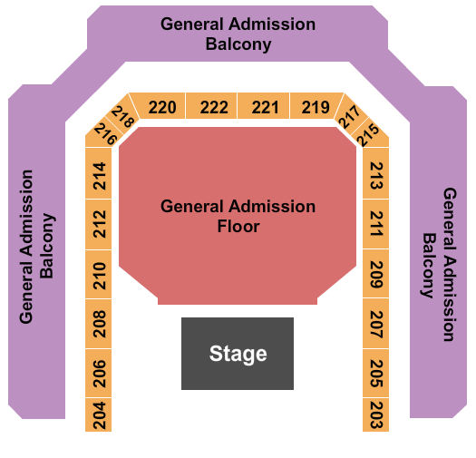 Bill Graham Civic Auditorium Endstage GA/Reserved Seating Chart