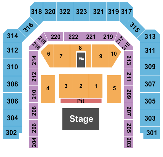 Bill Graham Civic Auditorium Endstage Pit 2 Seating Chart