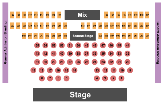 Billy Bobs Endstage Tables Seating Chart