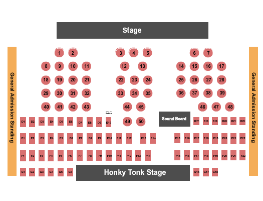 Billy Bobs Texas Country Music Awards Seating Chart