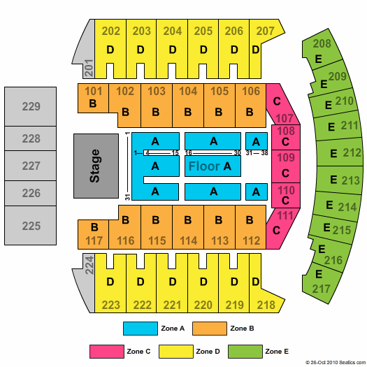 Bismarck Event Center Carrie Underwood Zone Seating Chart