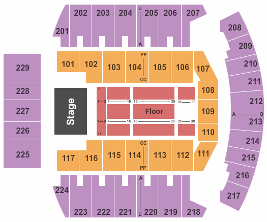 Bismarck Event Center End Stage 2 Seating Chart
