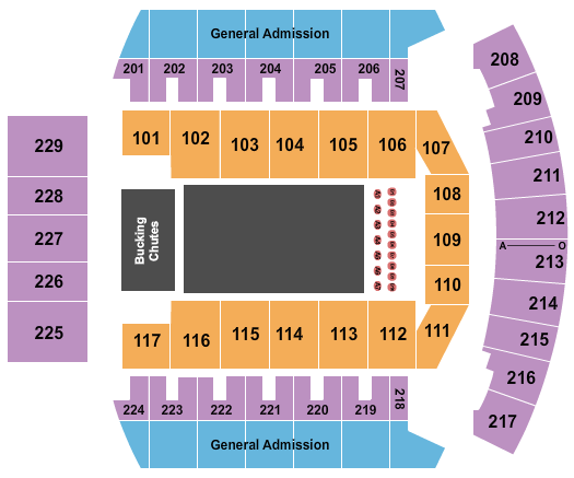 Bismarck Event Center Rodeo w/ Tables Seating Chart