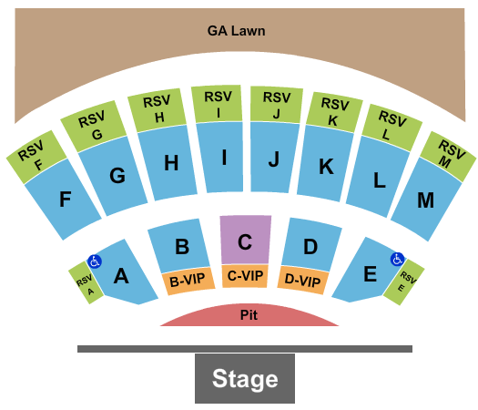Black Oak Amphitheater Endstage VIP & Lawn Seating Chart