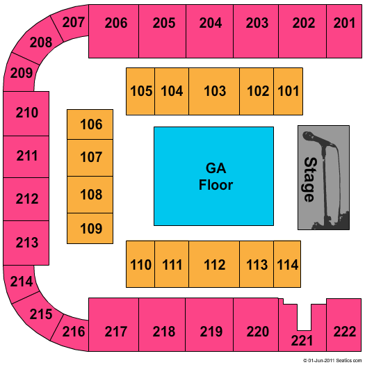 Black River Coliseum Concert GA Floor Seating Chart