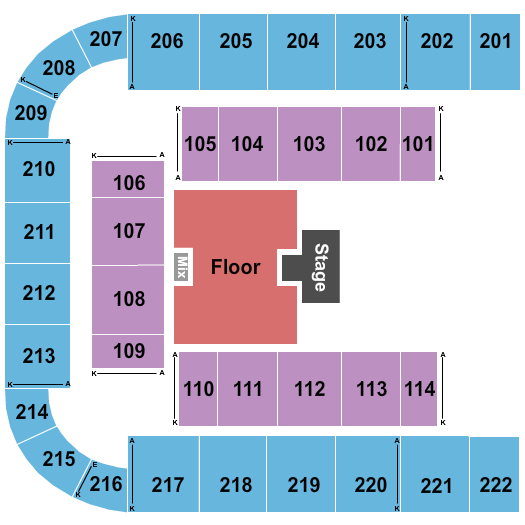 Black River Coliseum Endstage Pit 2 Seating Chart