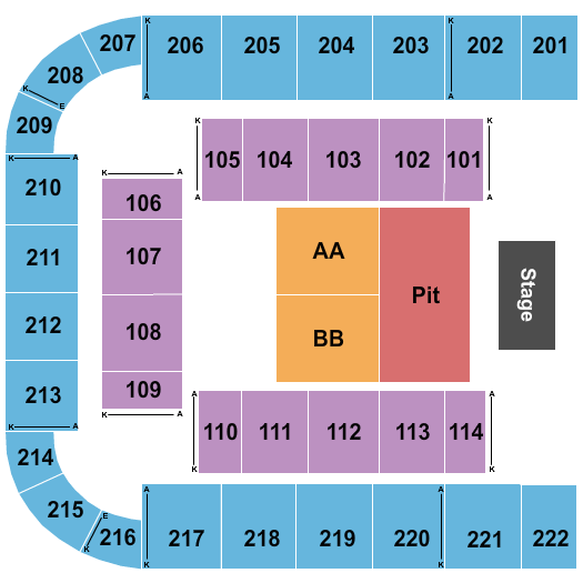 Black River Coliseum Endstage Pit Seating Chart