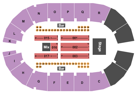Blackham Coliseum Endstage Tables Seating Chart