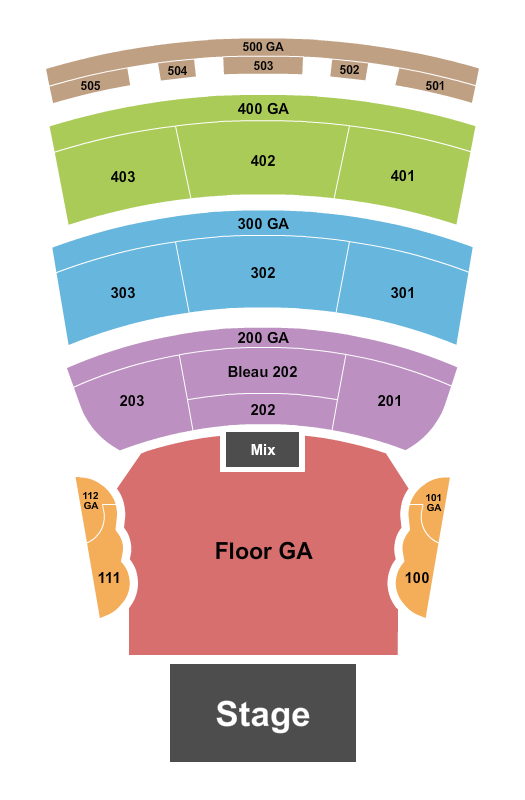 BleauLive Theater At Fontainebleau Las Vegas Endstage GA 2 Seating Chart