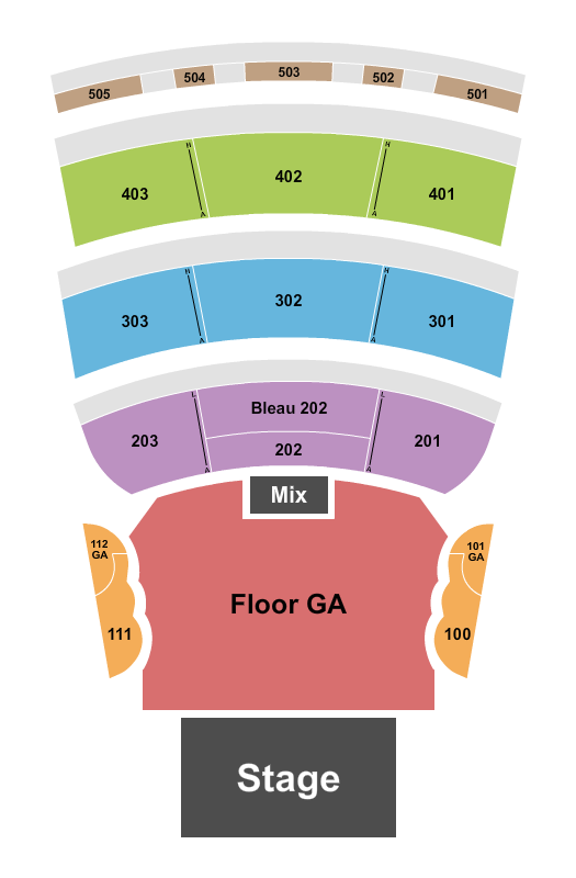 BleauLive Theater At Fontainebleau Las Vegas Endstage GA 4 Seating Chart