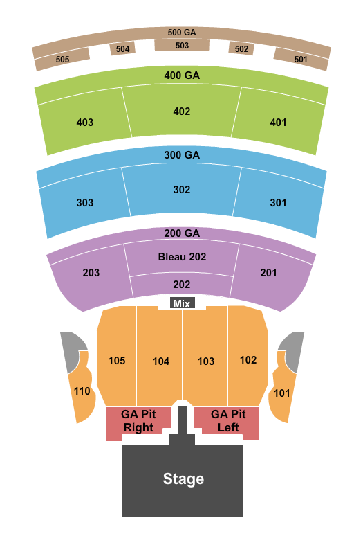 BleauLive Theater At Fontainebleau Las Vegas Endstage GA Pits w/ Catwalk Seating Chart