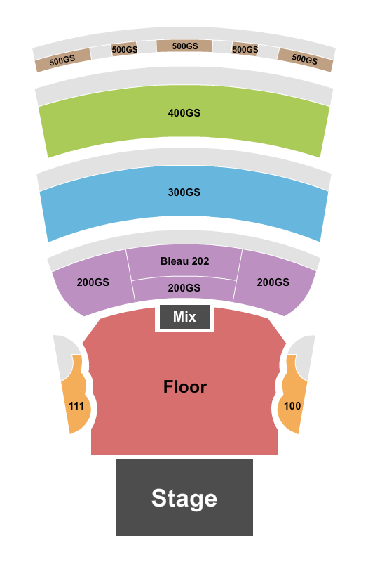 Seating chart for BleauLive Theater At Fontainebleau Las Vegas
