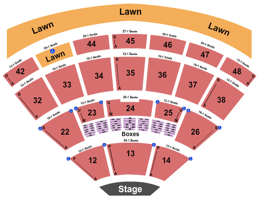 Blossom Music Center Detailed Seating Chart