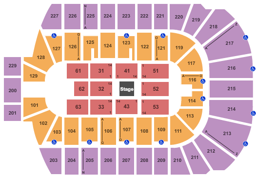 Blue Cross Arena Centerstage Seating Chart