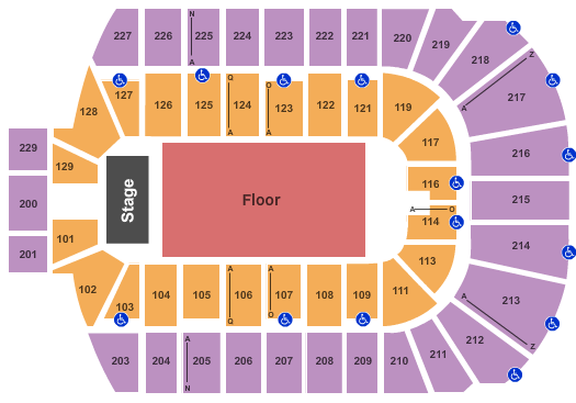 Blue Cross Arena Endstage GA Flr Seating Chart