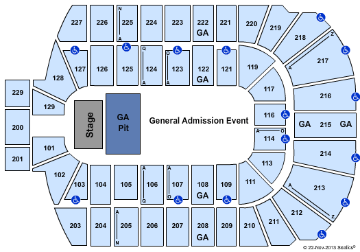 Blue Cross Arena Endstage GA Seating Chart