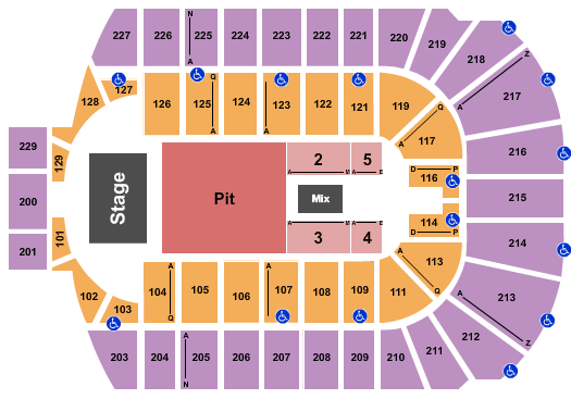 Blue Cross Arena Endstage GA Pit Seating Chart
