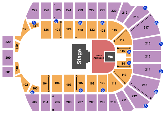 Blue Cross Arena Half House GA Seating Chart