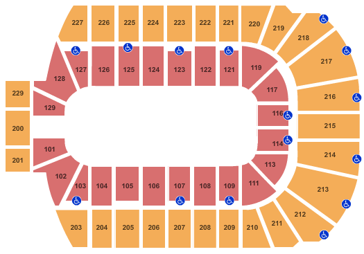 Blue Cross Arena Open Floor Seating Chart