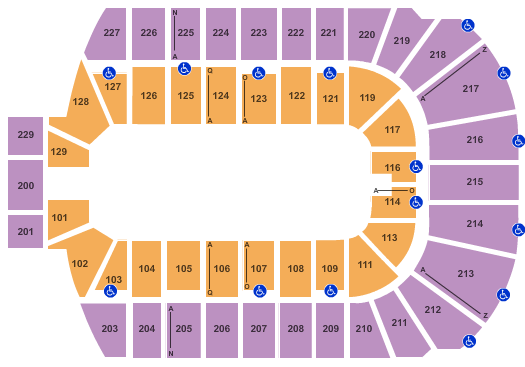 Blue Cross Arena PBR Seating Chart