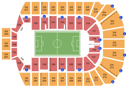 Blue Cross Arena Soccer Seating Chart