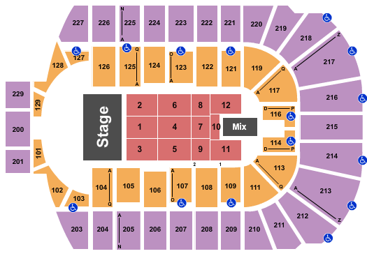 Blue Cross Arena TSO 2 Seating Chart