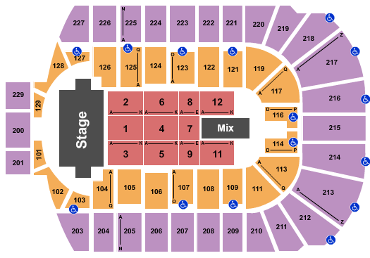 Blue Cross Arena TSO Seating Chart