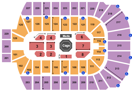 Blue Cross Arena UFC Seating Chart