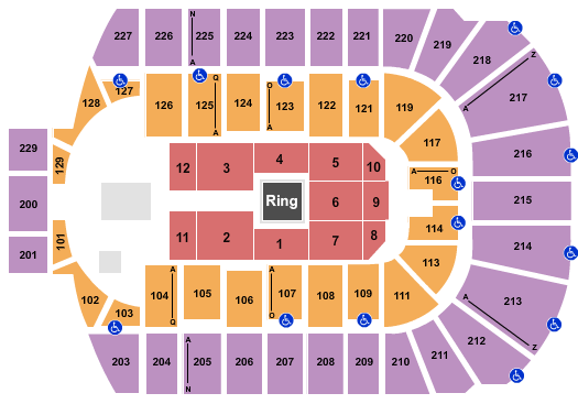 Blue Cross Arena WWE Live Seating Chart