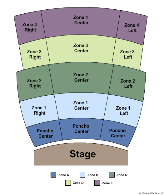 Blue Man Theatre at Universal CityWalk GA Zones Seating Chart