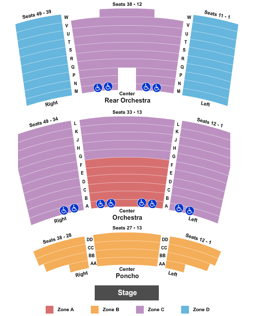 Blue Man Theatre at Universal CityWalk Endstage - Int Zone Seating Chart