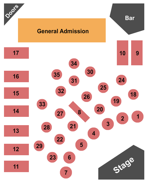 seating chart for Blue Note - Harrison - RSV Tables & GA - eventticketscenter.com