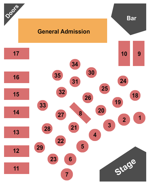 Blue Note - Harrison RSV Tables & GA Seating Chart