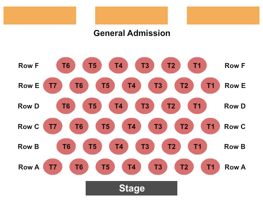 BlueWater Resort & Casino Showroom GA&Table Seating Chart