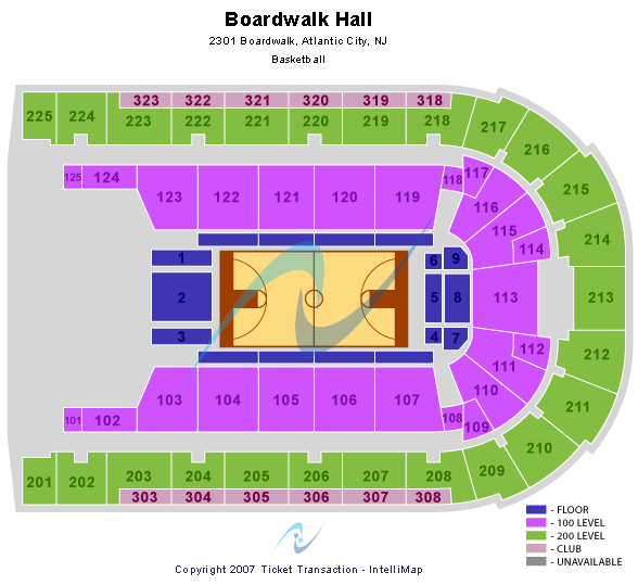 Boardwalk Hall Arena - Boardwalk Hall Basketball Seating Chart