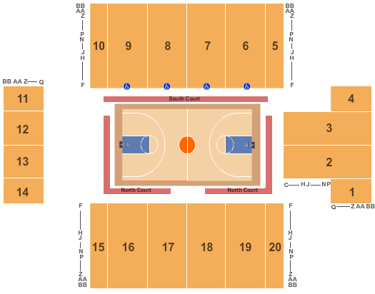Bob Carpenter Center At University of Delaware Basketball 2 Seating Chart