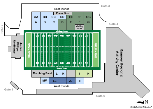 Bob Waters Field at E.J. Whitmire Stadium Football Seating Chart