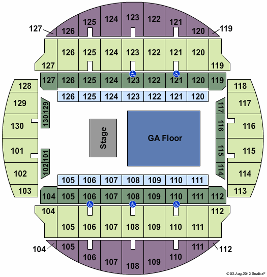 Bojangles Coliseum End Stage GA Floor Seating Chart