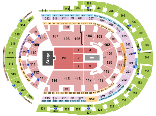 Pearl Jam Bridgestone Arena Seating Chart