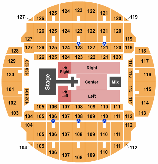 Bojangles Coliseum (formerly Cricket Arena) Seating Chart